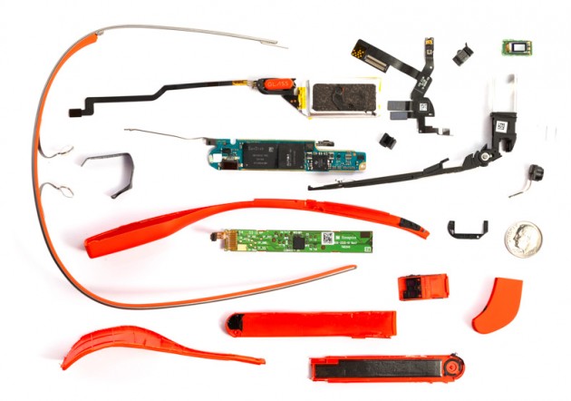 Google Glass démontées en pièces détachées
