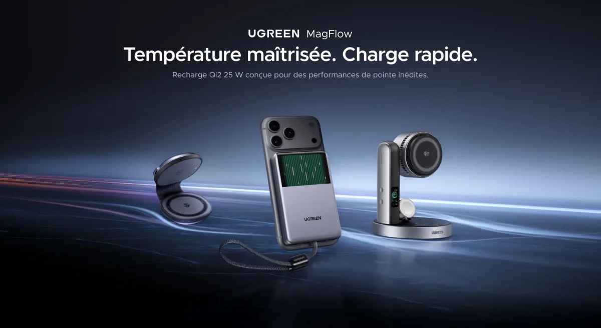 UGREEN refroidit sa nouvelle batterie Qi2 25 W… avec du liquide